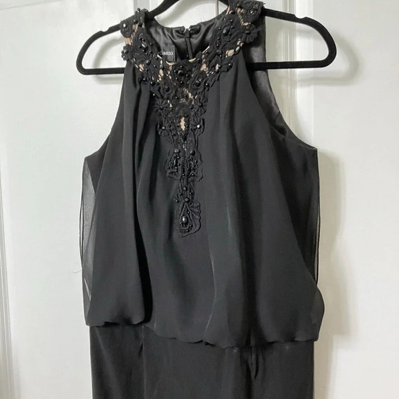 Vintage 90s Jessica Navy Blue  Long Modest Embroidered Floral Maxi Dress - Picture 4 of 6